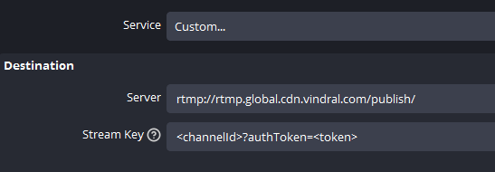 OBS Studio RTMP with auth token