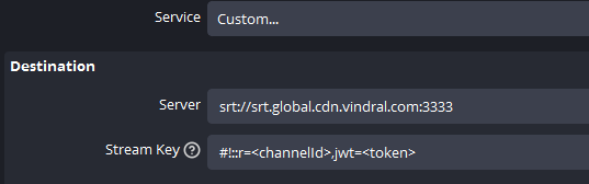 OBS Studio SRT with auth token